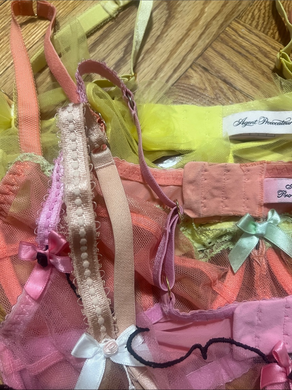 Agent Provocateur Multi-Color Sheer Mesh Balconette Bras / Set of 5 - Picture 2 of 8